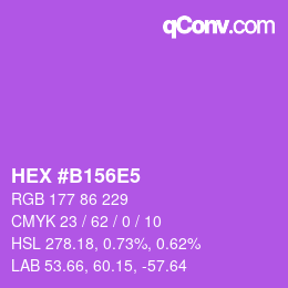 Color code: HEX #B156E5 | qconv.com