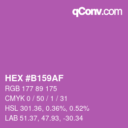 Farbcode: HEX #B159AF | qconv.com