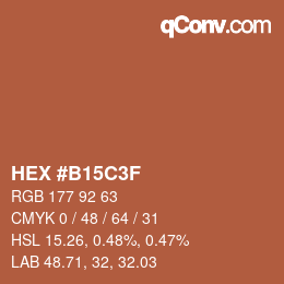 Color code: HEX #B15C3F | qconv.com