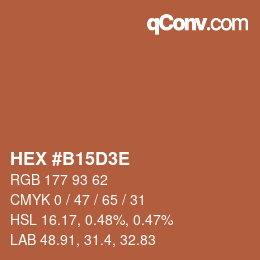 Color code: HEX #B15D3E | qconv.com
