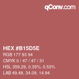 Color code: HEX #B15D5E | qconv.com