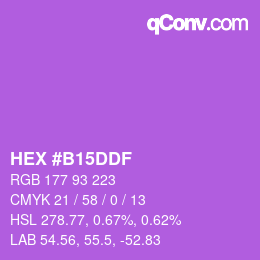 Farbcode: HEX #B15DDF | qconv.com