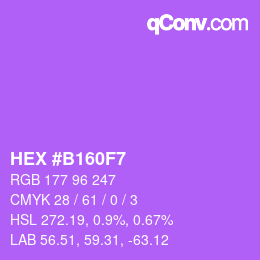 Color code: HEX #B160F7 | qconv.com