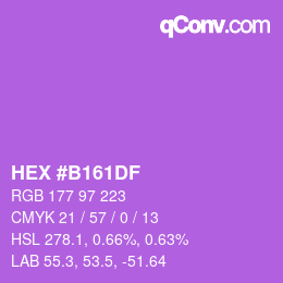 カラーコード: HEX #B161DF | qconv.com
