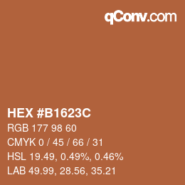 Color code: HEX #B1623C | qconv.com