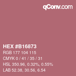 颜色代码: HEX #B16873 | qconv.com