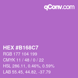Farbcode: HEX #B168C7 | qconv.com