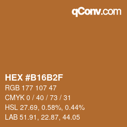 Color code: HEX #B16B2F | qconv.com