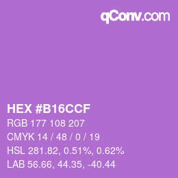 Color code: HEX #B16CCF | qconv.com