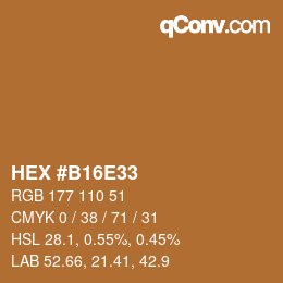 Color code: HEX #B16E33 | qconv.com