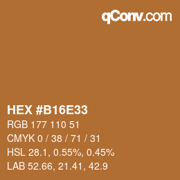 Color code: HEX #B16E33 | qconv.com