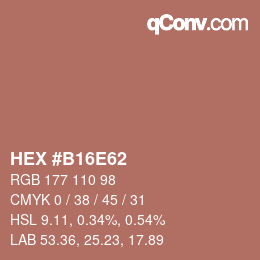 Código de color: HEX #B16E62 | qconv.com