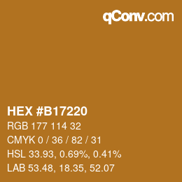 Farbcode: HEX #B17220 | qconv.com