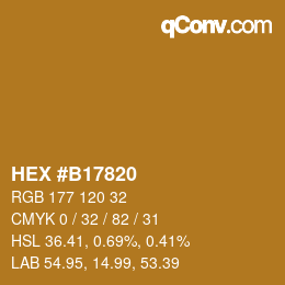 Color code: HEX #B17820 | qconv.com