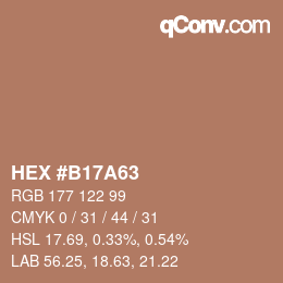 Color code: HEX #B17A63 | qconv.com