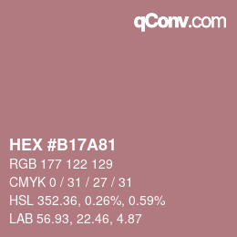Farbcode: HEX #B17A81 | qconv.com