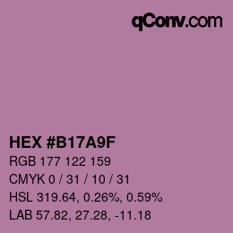 颜色代码: HEX #B17A9F | qconv.com