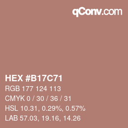 Código de color: HEX #B17C71 | qconv.com