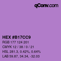 カラーコード: HEX #B17CC9 | qconv.com