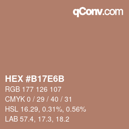 Color code: HEX #B17E6B | qconv.com