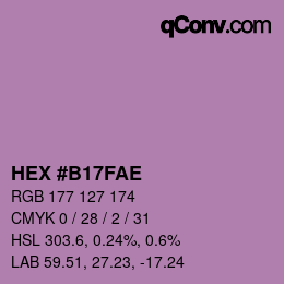 Color code: HEX #B17FAE | qconv.com
