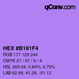 カラーコード: HEX #B181F4 | qconv.com