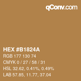 颜色代码: HEX #B1824A | qconv.com