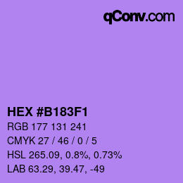 Farbcode: HEX #B183F1 | qconv.com