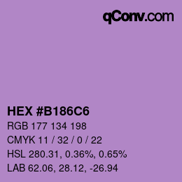 カラーコード: HEX #B186C6 | qconv.com