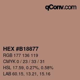 カラーコード: HEX #B18877 | qconv.com