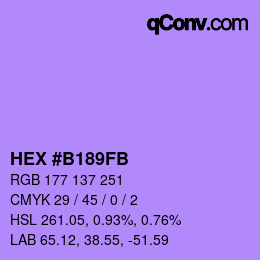 Farbcode: HEX #B189FB | qconv.com