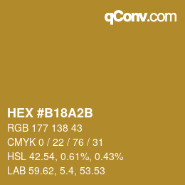 Farbcode: HEX #B18A2B | qconv.com