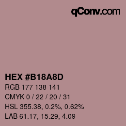 Color code: HEX #B18A8D | qconv.com