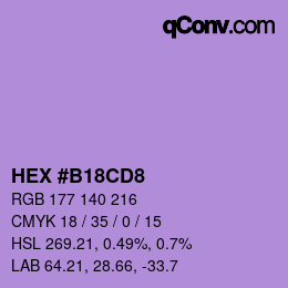 カラーコード: HEX #B18CD8 | qconv.com