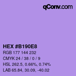 Color code: HEX #B190E8 | qconv.com