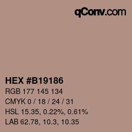 颜色代码: HEX #B19186 | qconv.com