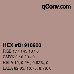 Color code: HEX #B1918900 | qconv.com