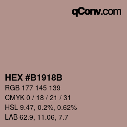 Farbcode: HEX #B1918B | qconv.com