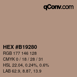カラーコード: HEX #B19280 | qconv.com