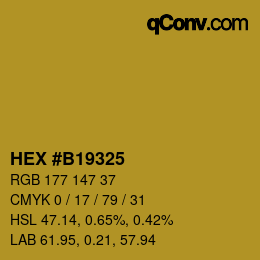 Color code: HEX #B19325 | qconv.com