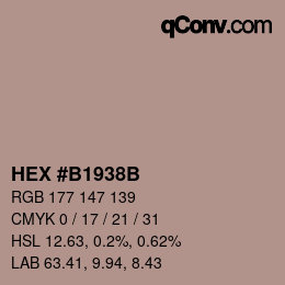 Code couleur: HEX #B1938B | qconv.com