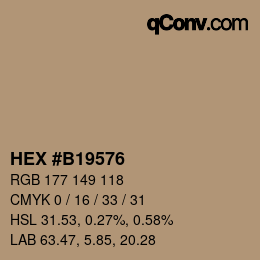 カラーコード: HEX #B19576 | qconv.com