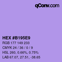 カラーコード: HEX #B195E9 | qconv.com