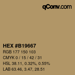 Color code: HEX #B19667 | qconv.com