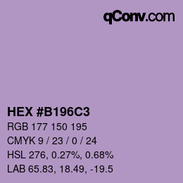 颜色代码: HEX #B196C3 | qconv.com