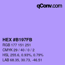 カラーコード: HEX #B197FB | qconv.com