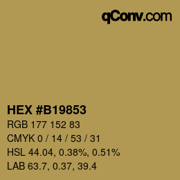 Color code: HEX #B19853 | qconv.com