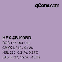 カラーコード: HEX #B199BD | qconv.com