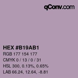 カラーコード: HEX #B19AB1 | qconv.com