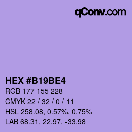 颜色代码: HEX #B19BE4 | qconv.com